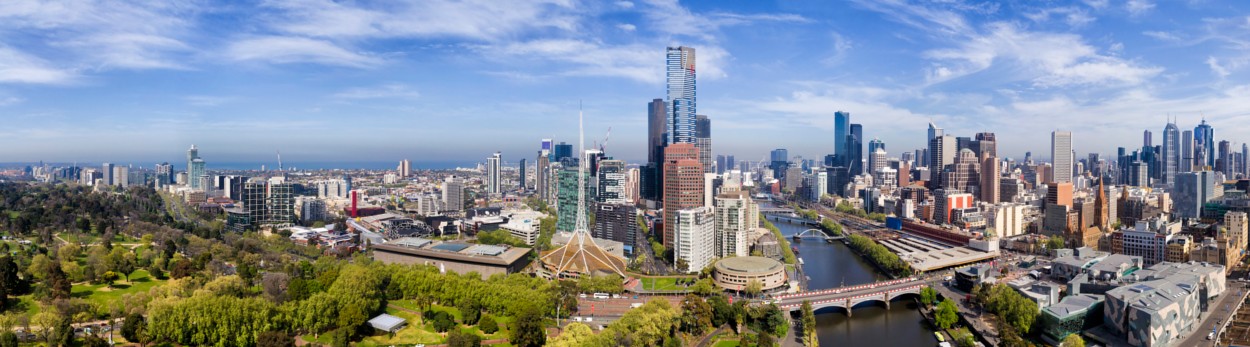 Melbourne VIC central business district aerial photo.
